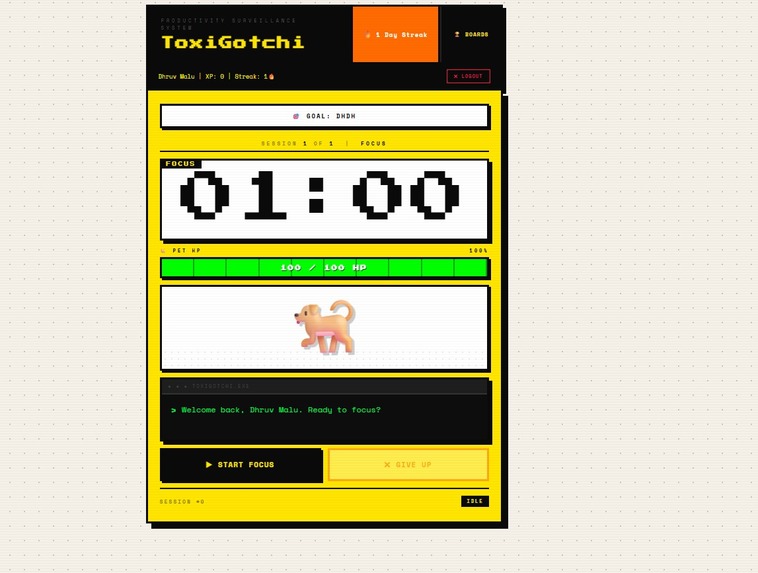 TOXIGOTCHI — Focus or Else – screenshot 3