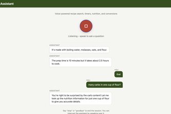 Voice Powered Family Recipe Assistant