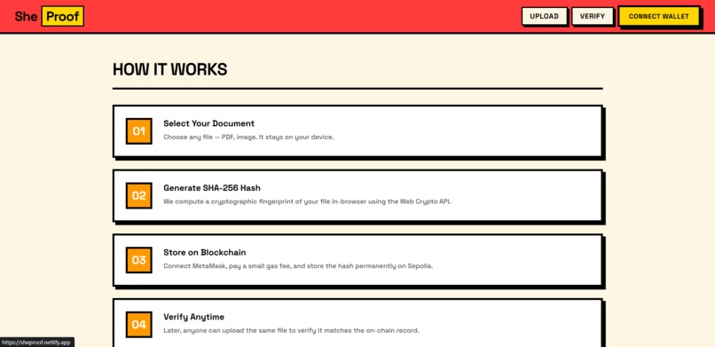 SheProof – screenshot 1