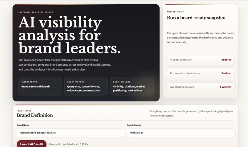 Executive GEO Intelligence Agent – screenshot 5