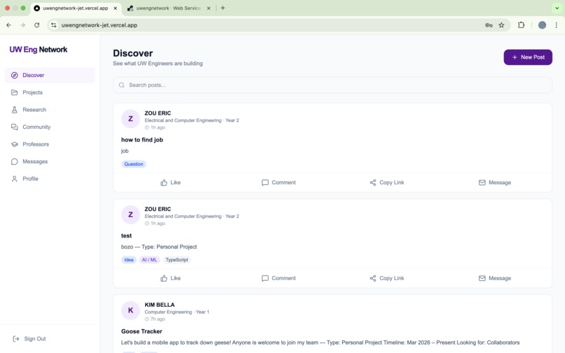 UW Eng Network – screenshot 4