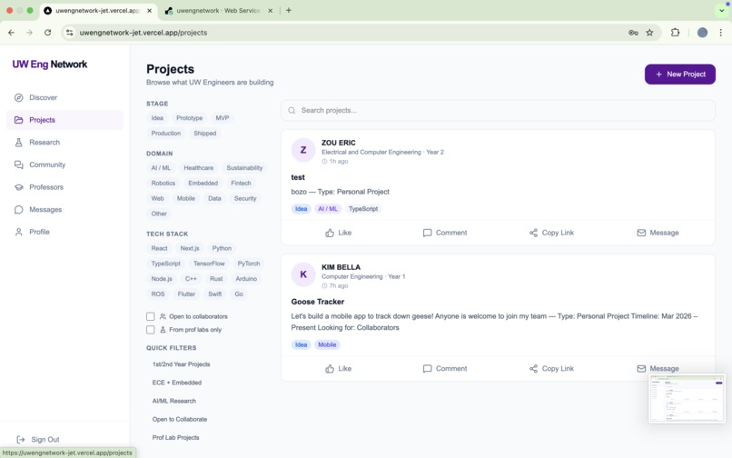 UW Eng Network – screenshot 3