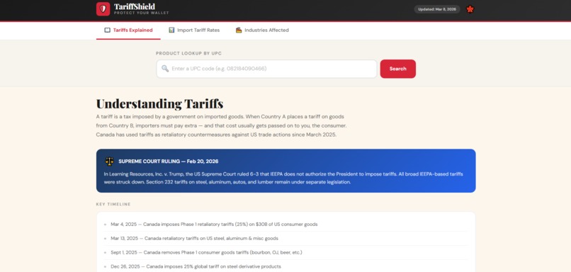 Tariff-Sheild  – screenshot 1