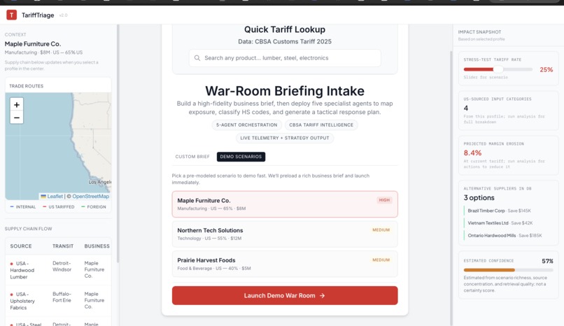 Tariff Triage – screenshot 2