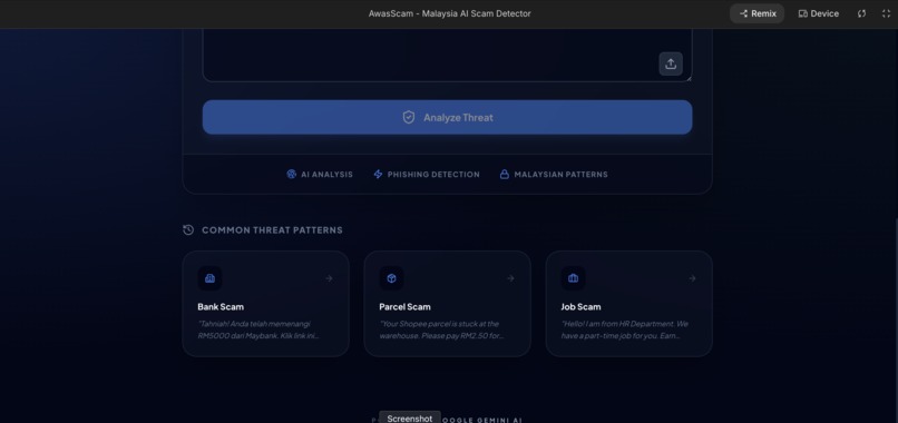 AwasScam – Malaysia AI Scam Detector – screenshot 1