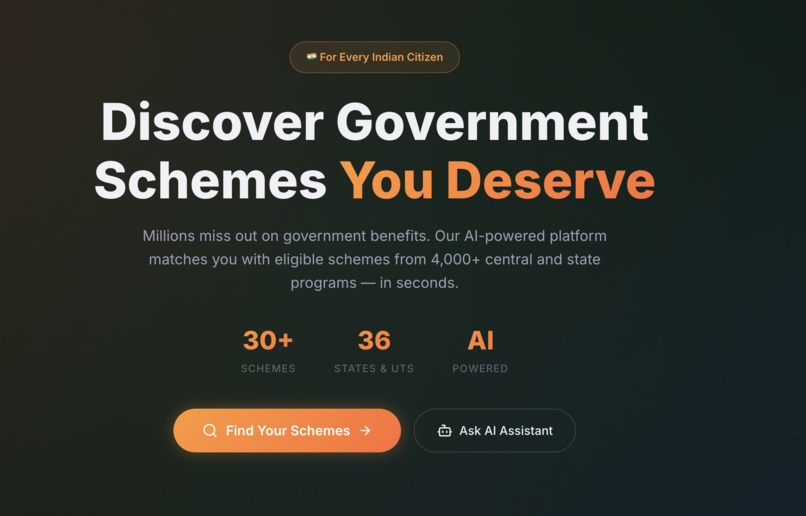 SchemeSathi  AI-Powered Government Scheme Discovery Platform – screenshot 2