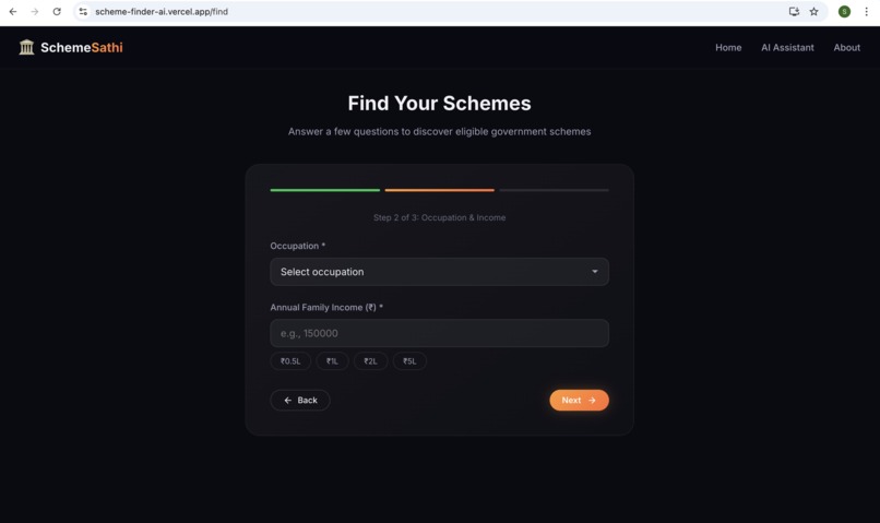SchemeSathi  AI-Powered Government Scheme Discovery Platform – screenshot 5
