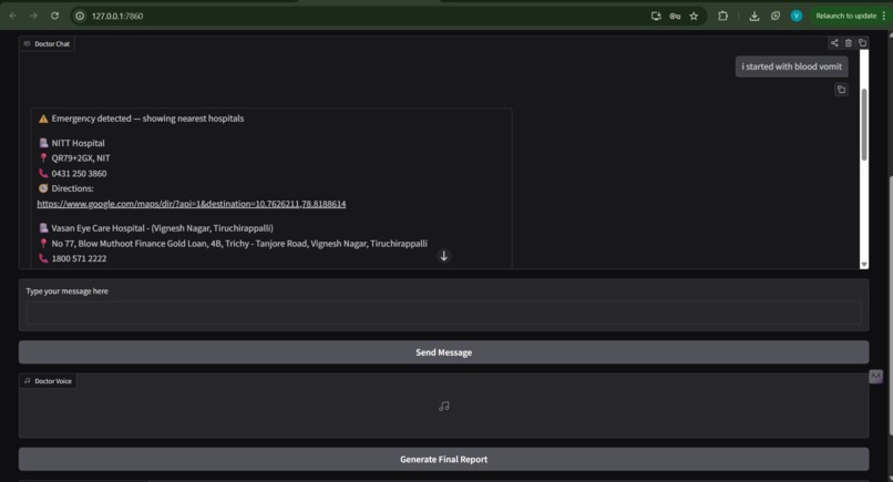 Multimodal Healthcare AI Agent with Emergency Assistance – screenshot 3
