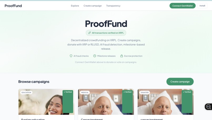 ProofFund – screenshot 1