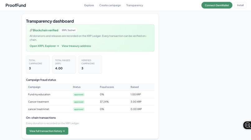 ProofFund – screenshot 2
