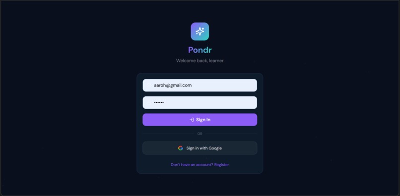 pondr – screenshot 2