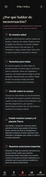 AlMa Ciclica - App Educación menstrual. – screenshot 3