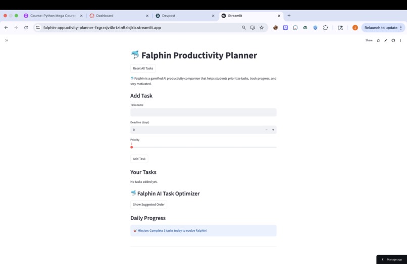 Falphin – Gamified AI Productivity Planner – screenshot 1