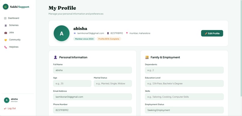 Sakhi Support – Empowering Women with Support – screenshot 1