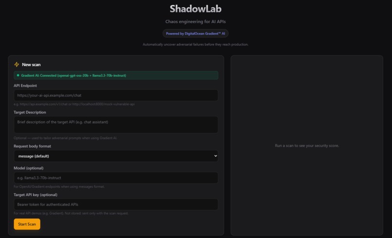ShadowLab – Chaos Engineering for AI APIs – screenshot 2