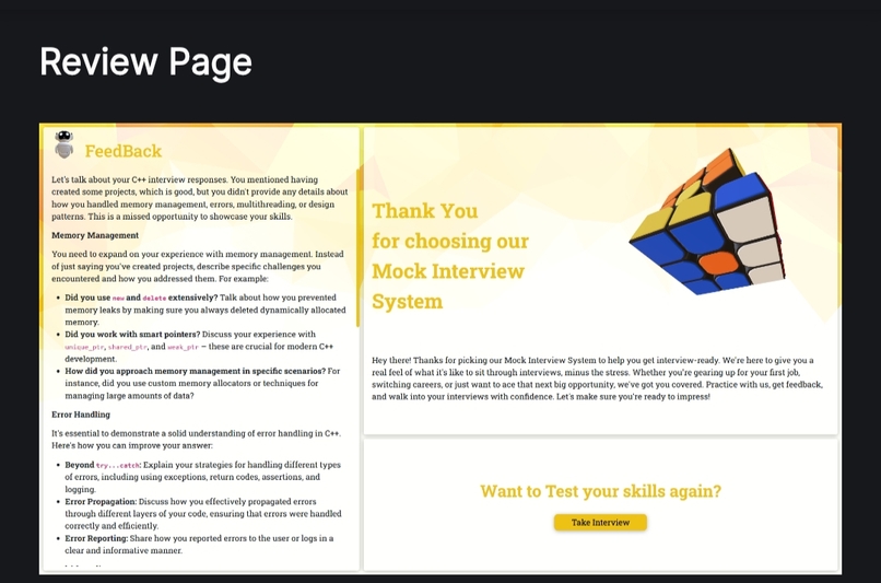 Ai based interview practice system  – screenshot 5