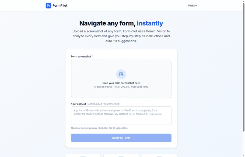 FormPilot - AI Form Assistant Chrome Extension – screenshot 1