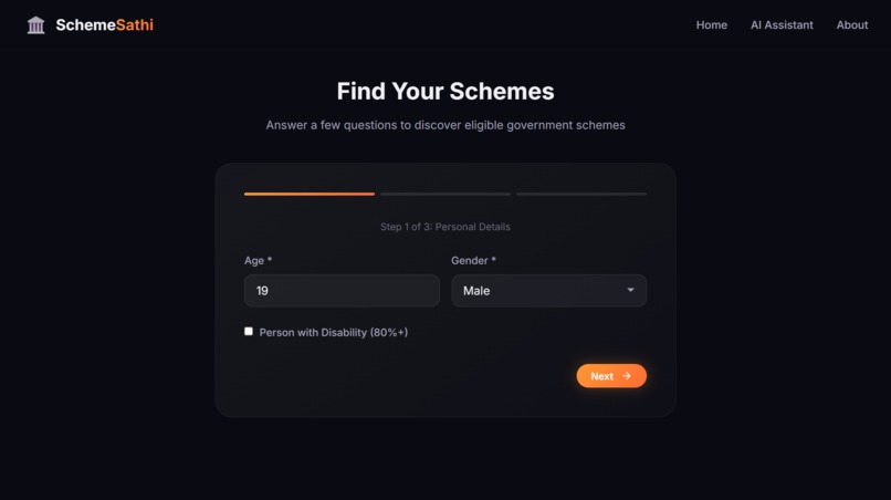 SchemeSathi AI-Powered Government Scheme Discovery Platform – screenshot 2