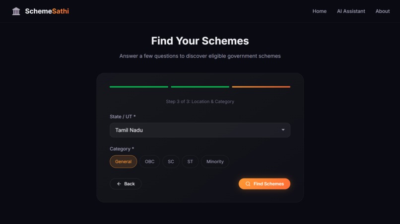 SchemeSathi AI-Powered Government Scheme Discovery Platform – screenshot 4