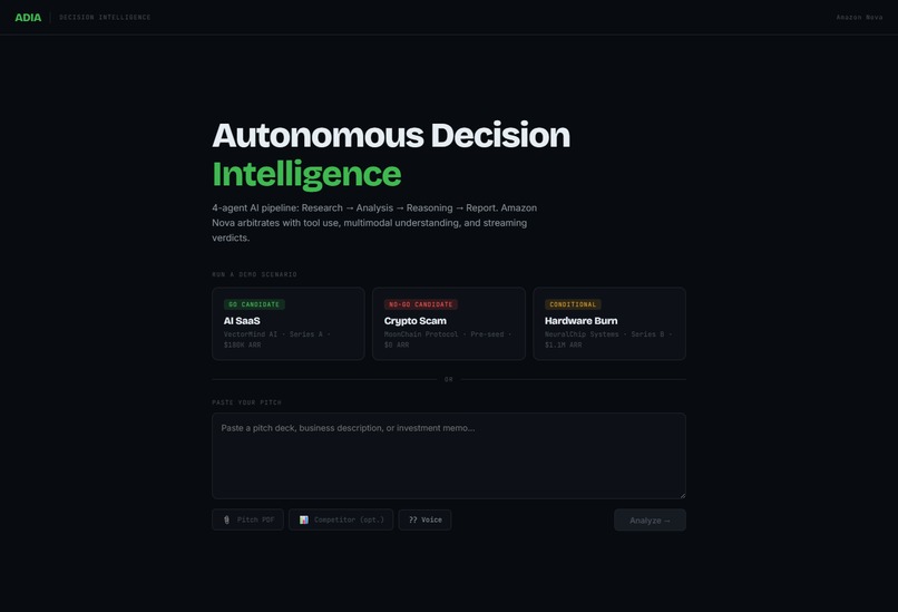 ADIA — Autonomous Decision Intelligence Agent – screenshot 1