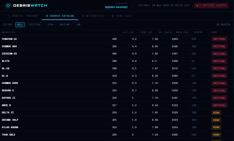 Debris watch – screenshot 2