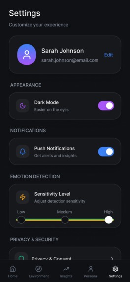  EmotionSense – Emotional Environment Intelligence – screenshot 4