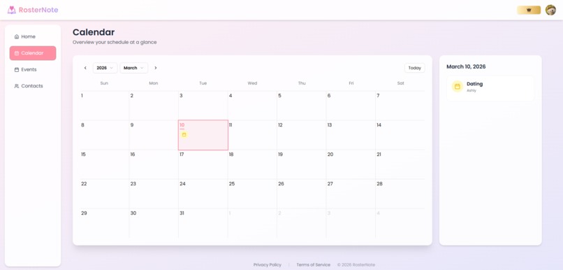 Roster Note – screenshot 3