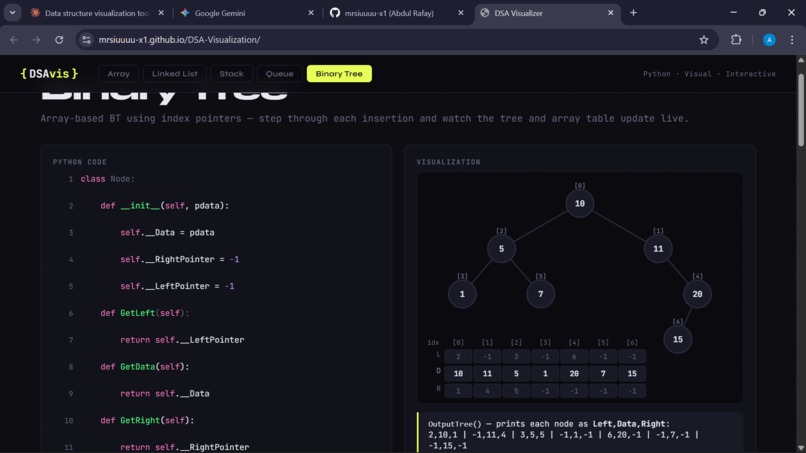 DSA-Visualization – screenshot 2