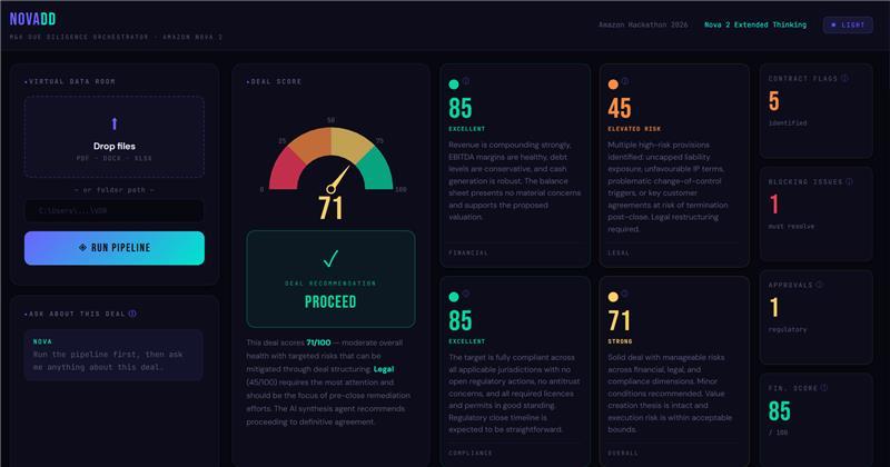 NovaDD | AI-Powered M&A Due Diligence Orchestrator – screenshot 2