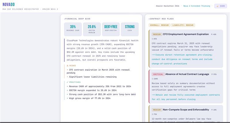 NovaDD | AI-Powered M&A Due Diligence Orchestrator – screenshot 7