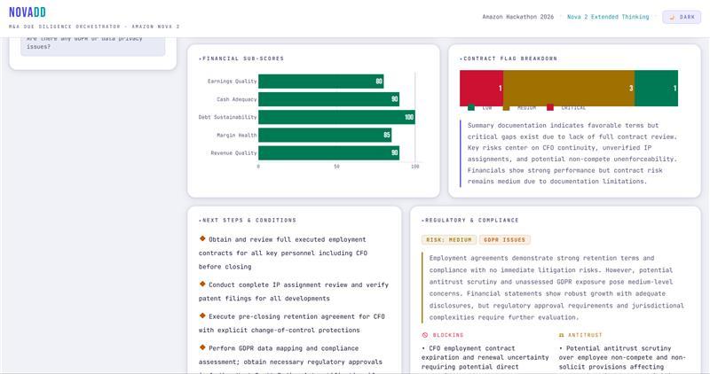 NovaDD | AI-Powered M&A Due Diligence Orchestrator – screenshot 6