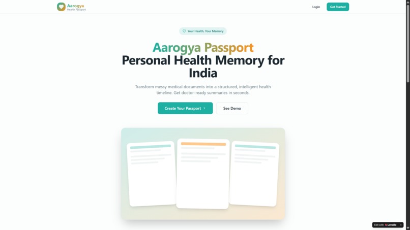Aarogya Passport — AI Medical Memory for Patients – screenshot 4