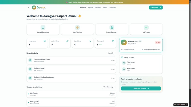 Aarogya Passport — AI Medical Memory for Patients – screenshot 5