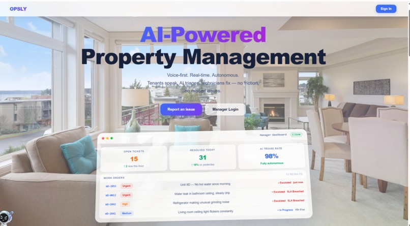 OPSLY — AI-Powered Property Management Platform – screenshot 1