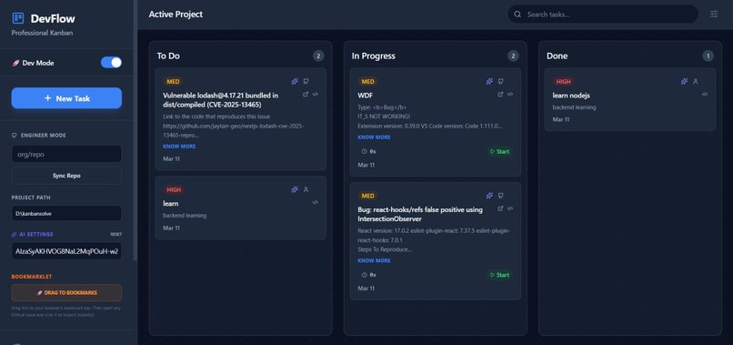 Devflow Kanban – screenshot 1