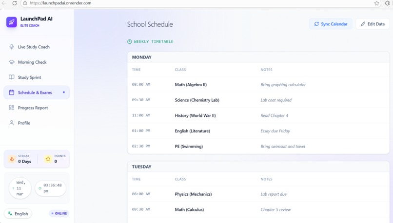 LaunchPad AI: Your Elite Voice-Native School Success Coach – screenshot 1