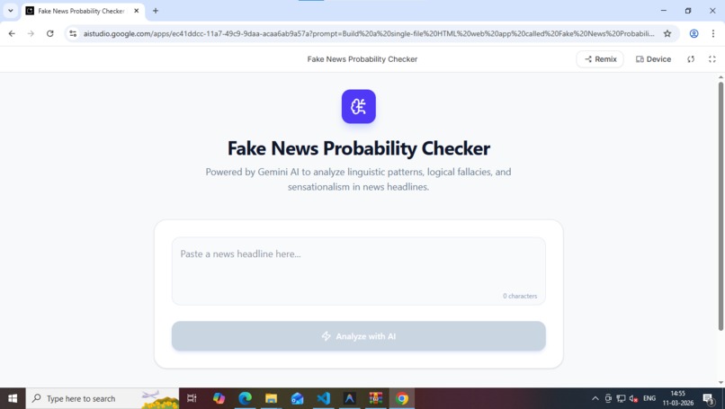 Fake News Probability Checker – screenshot 1