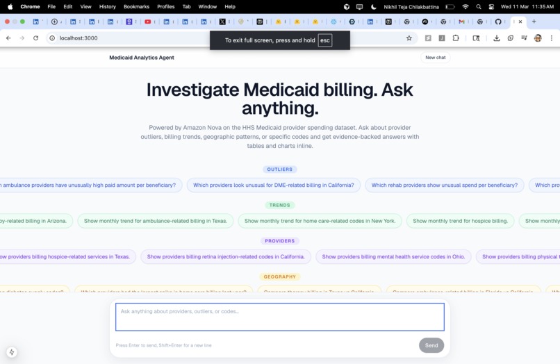 Medicaid Analytics Agent – screenshot 1