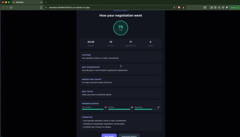 Secondus: Real-Time Negotiation Copilot – screenshot 2