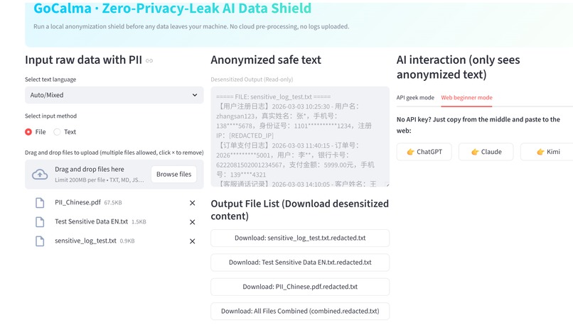 GoCalma Shield: Local AI Data Redaction – screenshot 4