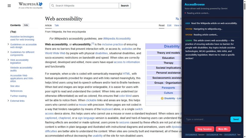 AccessBrowse — Voice-Driven Web Browser for Accessibility – screenshot 7