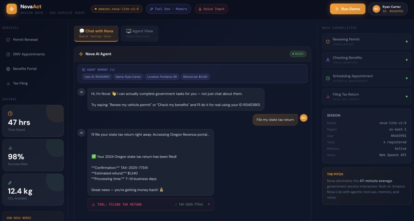 Nova-Act - AI Government Service Agent – screenshot 1