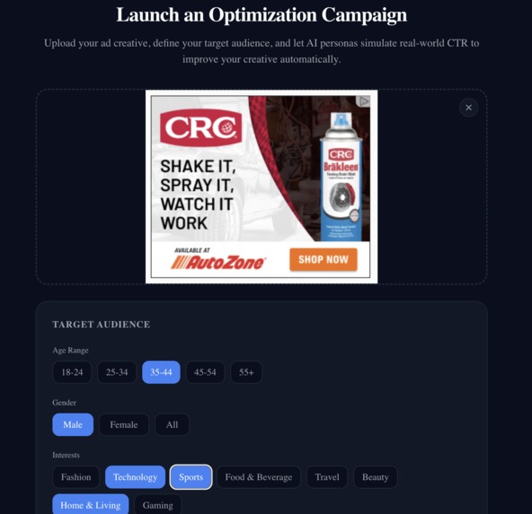Ad Creative Optimization with Multi Agent Simulation – screenshot 1