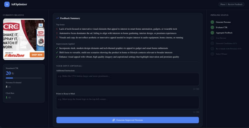 Ad Creative Optimization with Multi Agent Simulation – screenshot 3