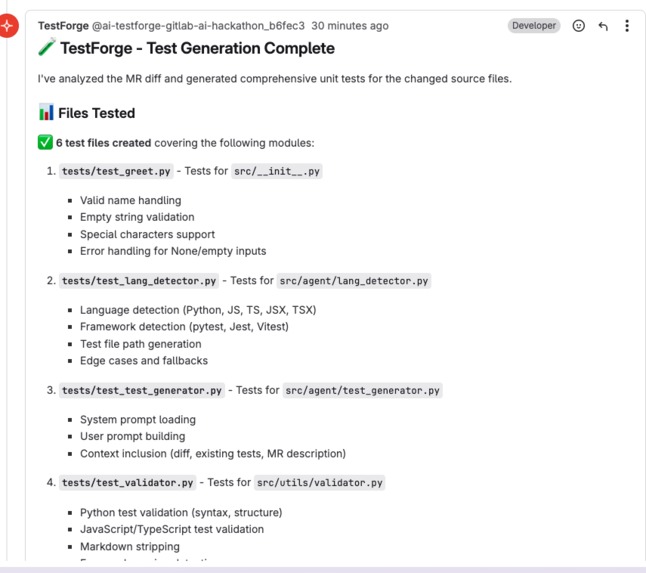 testforge-agent – screenshot 2