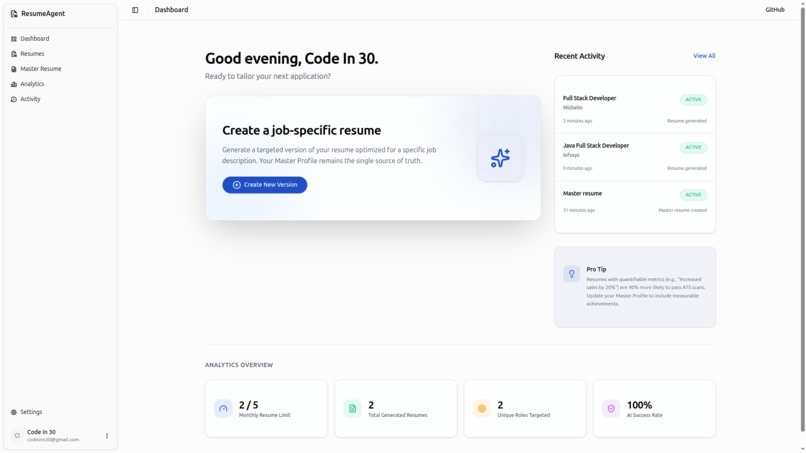 ResumeAgent – screenshot 2