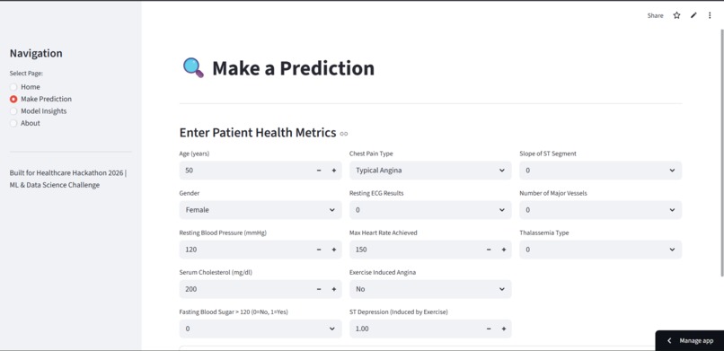 Heart Disease Risk Prediction System – screenshot 2