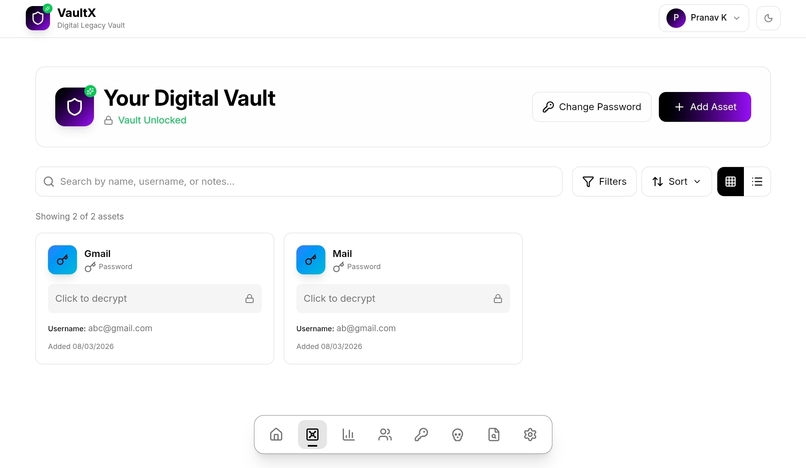 VaultX – screenshot 2