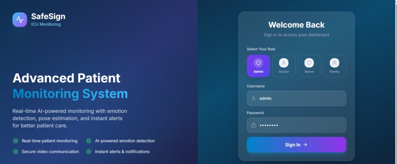SafeSign – AI Gesture Based Patient Assistance System – screenshot 1