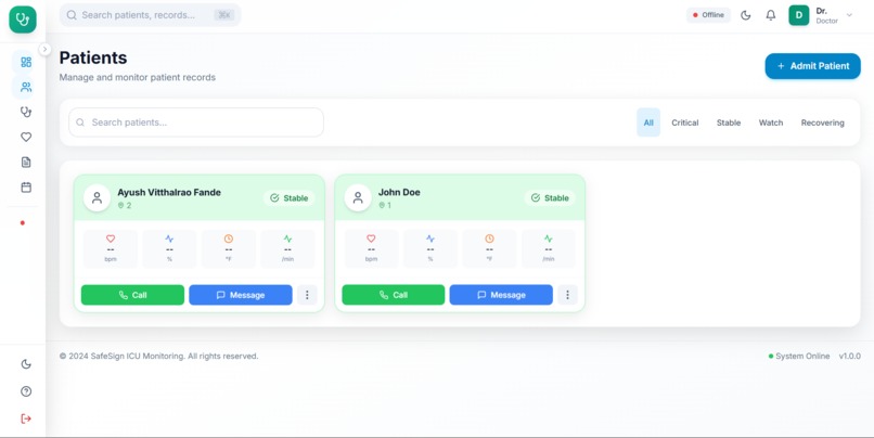 SafeSign – AI Gesture Based Patient Assistance System – screenshot 13